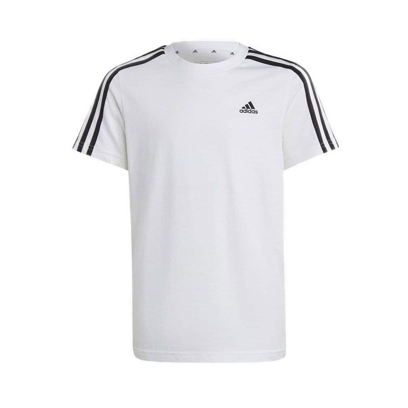 Essentials 3-Stripes Kids Cotton T-Shirt - White