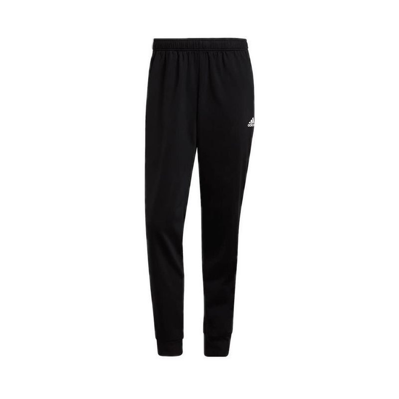 Essentials Warm-Up Tapered 3-Stripes Men's Tracksuit Bottoms - Black
