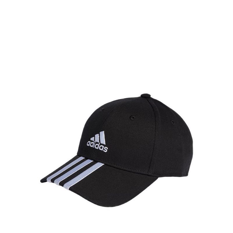 3-Stripes Cotton Twill Unisex Baseball Cap - Black