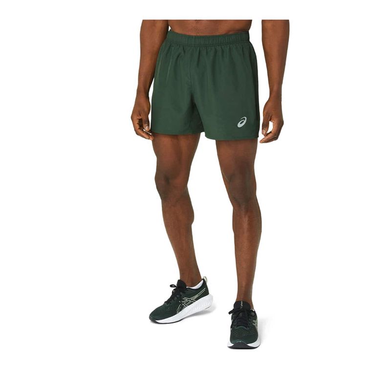 Silver 5" Mens Running Shorts - Forest Green