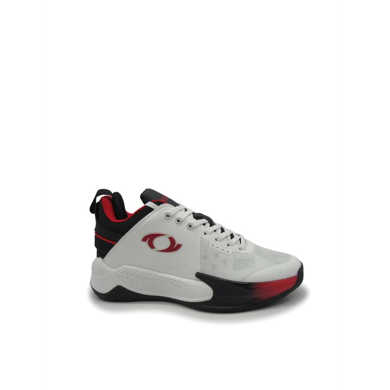 IBAKA MEN'S BASKETBALL SHOES - WHITE/BLACK/RED