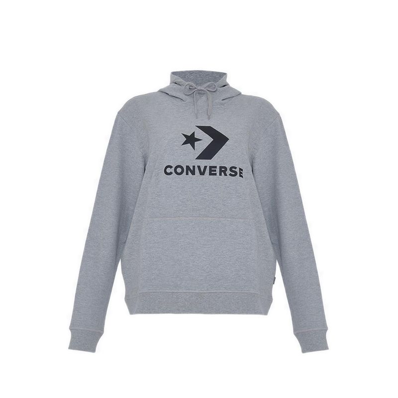 Standard Fit Center Front Large Logo Star Chev Women's Hoodie Ft - Vintage Grey Heather