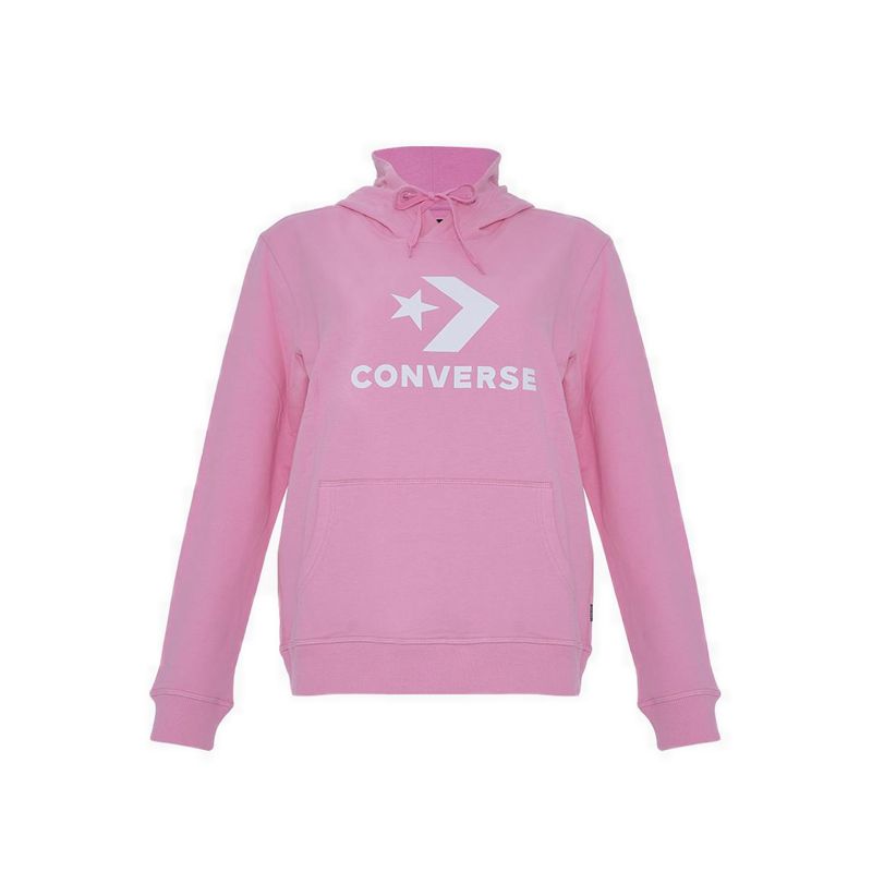 Standard Fit Center Front Large Logo Star Chev Women's Hoodie Ft - Oops! Pink