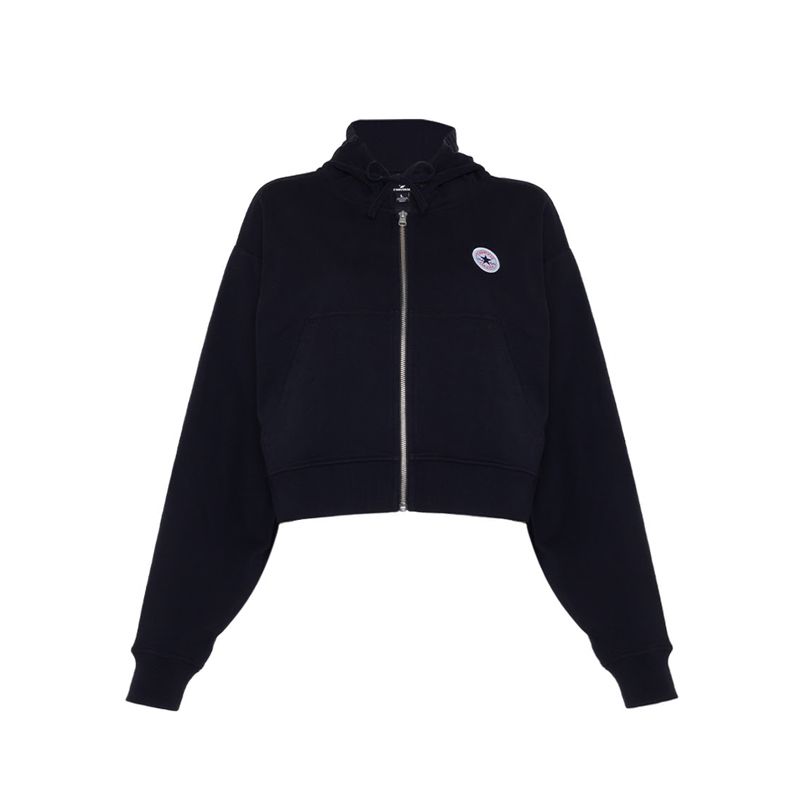 Retro Full-Zip Women's Hoodie -  Black