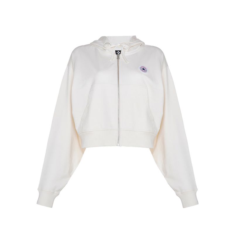 Retro Full-Zip Women's Hoodie -  Egret