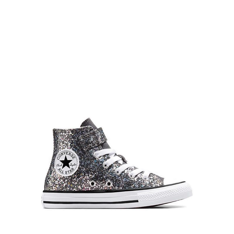 CTAS 1V Glitter Easy-On Girl's Sneakers - Dark Matter/White/Black