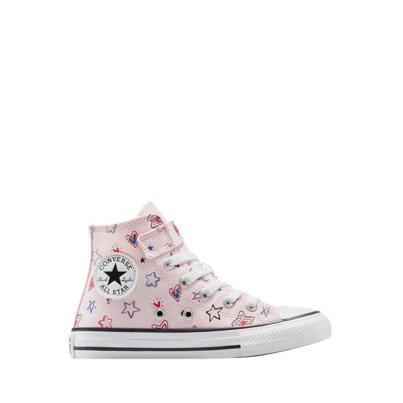 CTAS Doodles Easy-On Girl's Sneakers - Pink Frosting/Red/My Jam