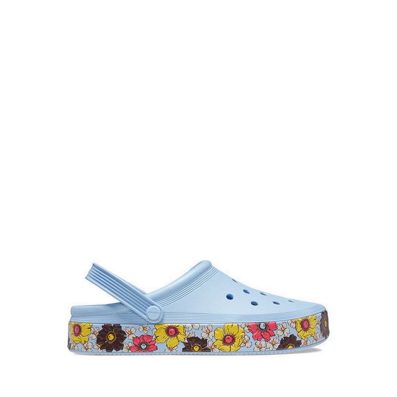 Off Court Retro Floral Clog Unisex - Blue Calcite