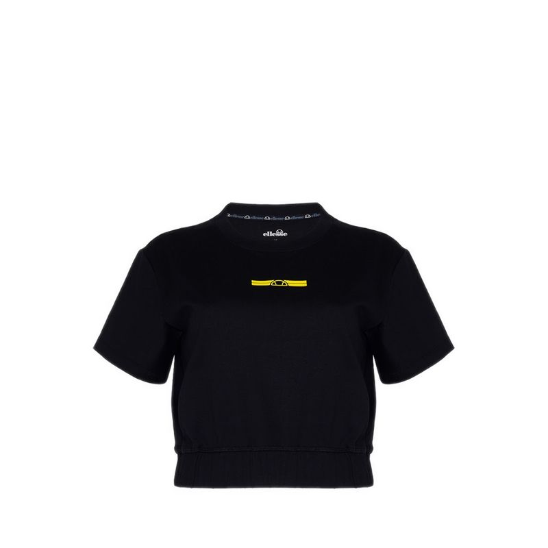 Women Crop Baseline Tee - Black