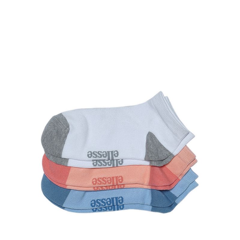Women 3P Anke Socks - White/Peach/Blue