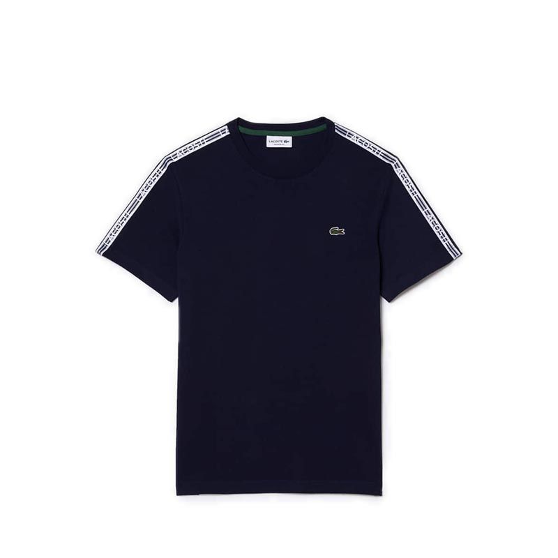 Men's Regular Fit Logo Stripe T-shirt- Navy