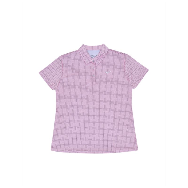 SASHIKO CHECKED PRINT POLO WOMEN - PINK