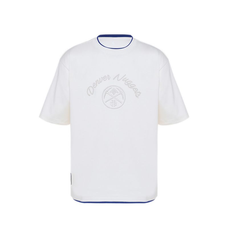 NUGGETS OVERSIZED RIBBED NECK MEN'S TEE - OFF-WHITE