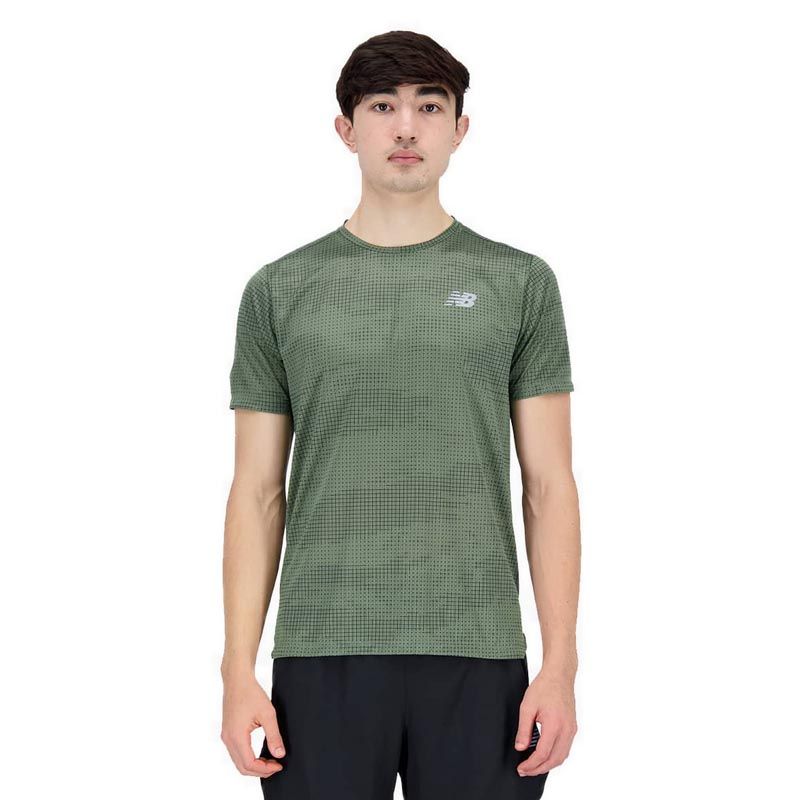 Printed Impact Run Men Short Sleeve - Green