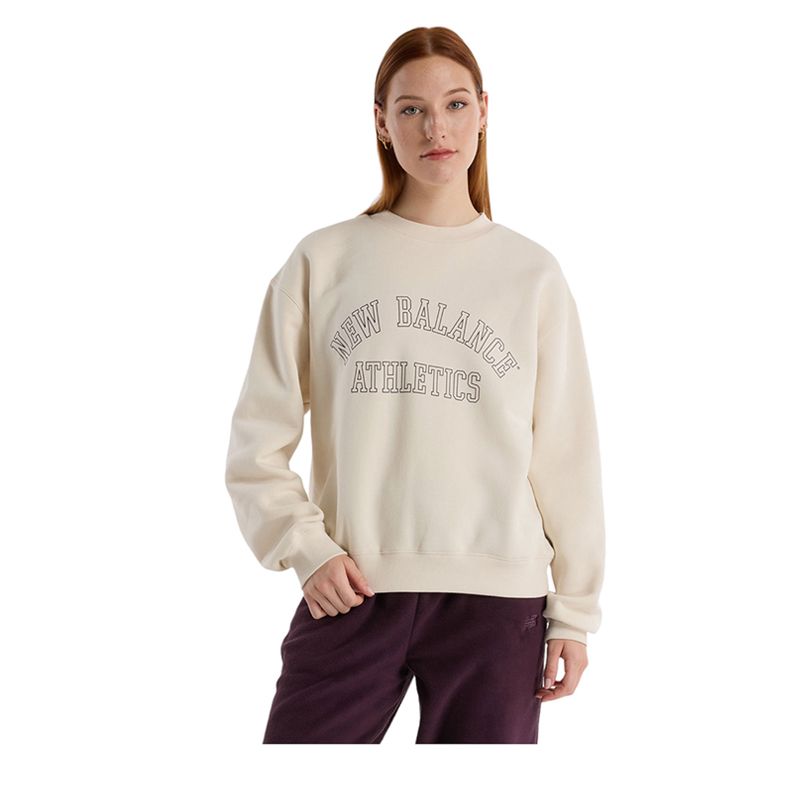 Graphic Fleece Women's Crew - Beige