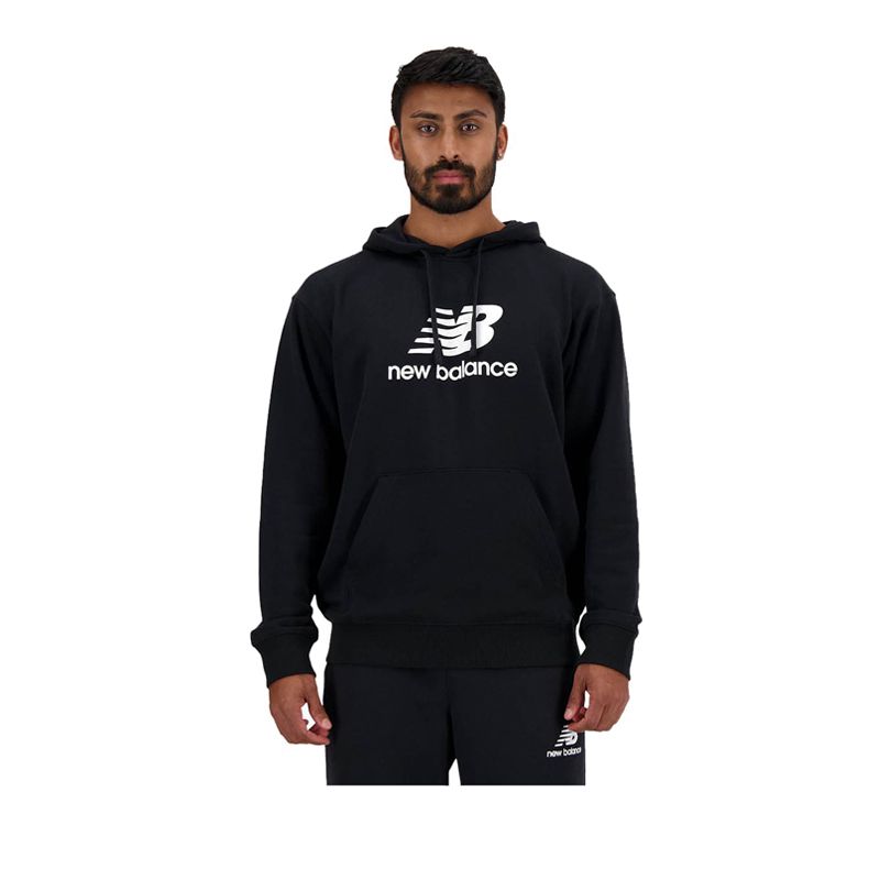Stacked Logo French Terry Men's Hoodie - Black