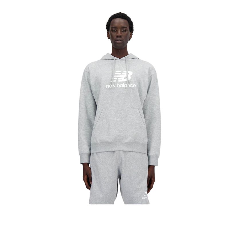 Stacked Logo French Terry Men's Hoodie - Grey