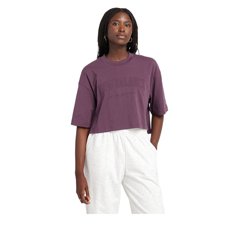 Embossed Graphic Jersey Women's T-shirt - Brown