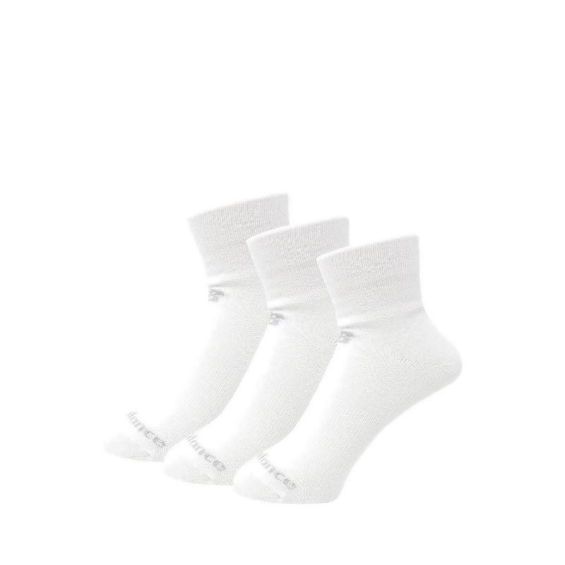Performance Cotton Flat Knit Unisex Ankle Socks 3 Pair-White