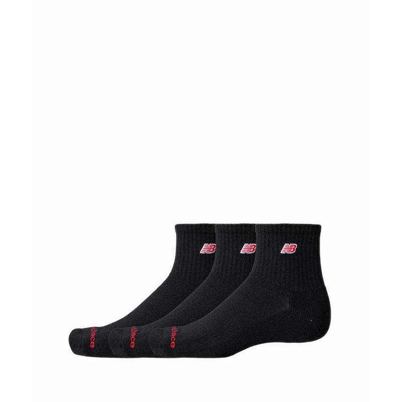 Patch Logo Ankle 3 Pack Unisex's Socks - Black