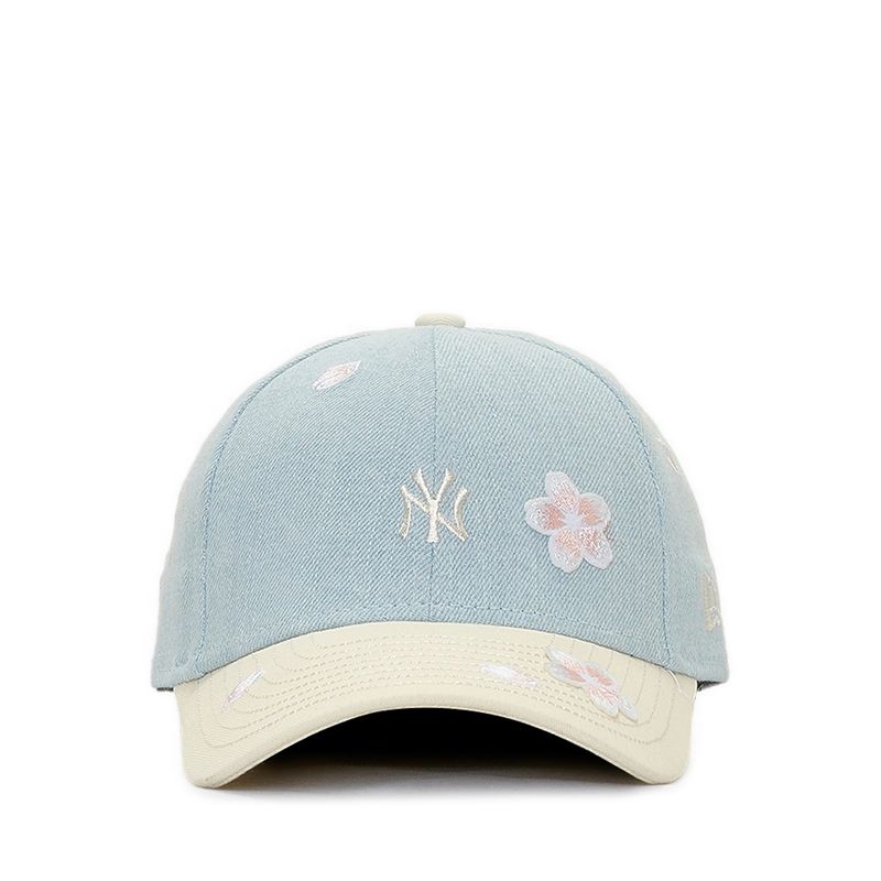 K940 Sakura Floral Neyyan Girls Caps - Indigo Denim