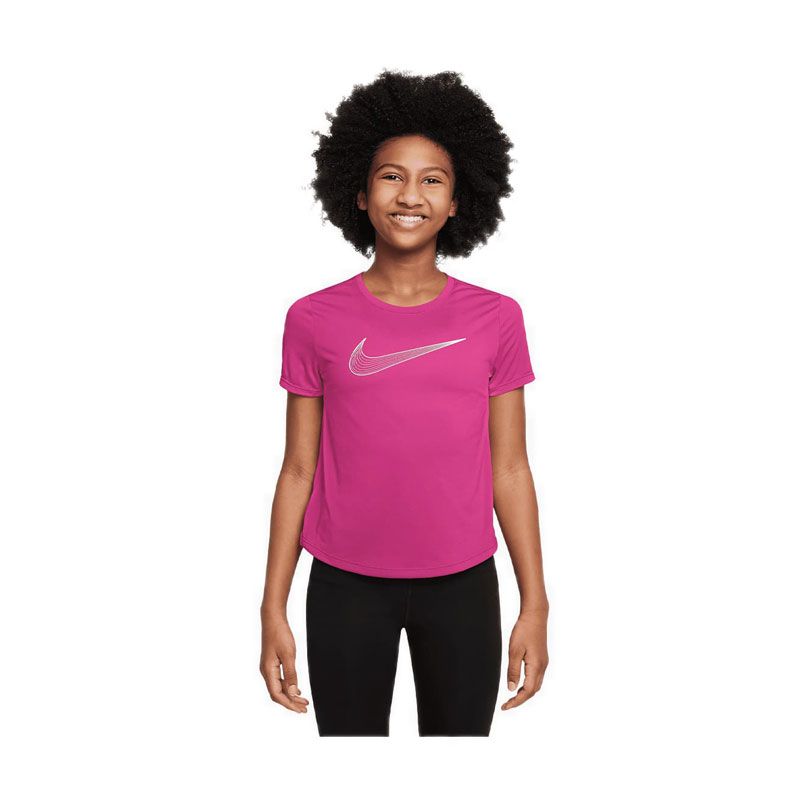 One Big Kids' (Girls') Dri-FIT Short-Sleeve Training Top - Red