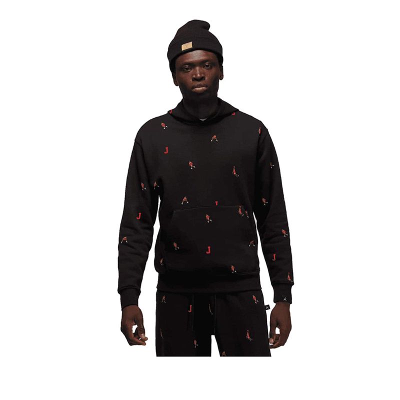 Jordan Essentials Holiday Jumpman Fleece Pullover Men's Hoodie - Black