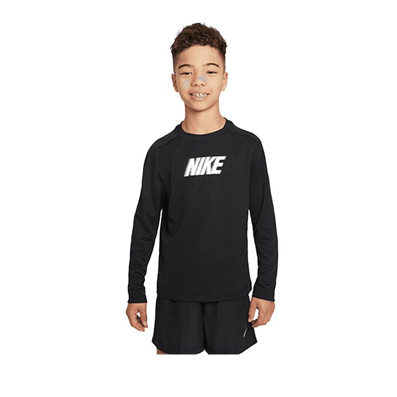 Dri-FIT Multi+ Big Kids' (Boys') Long-Sleeve Top - Black