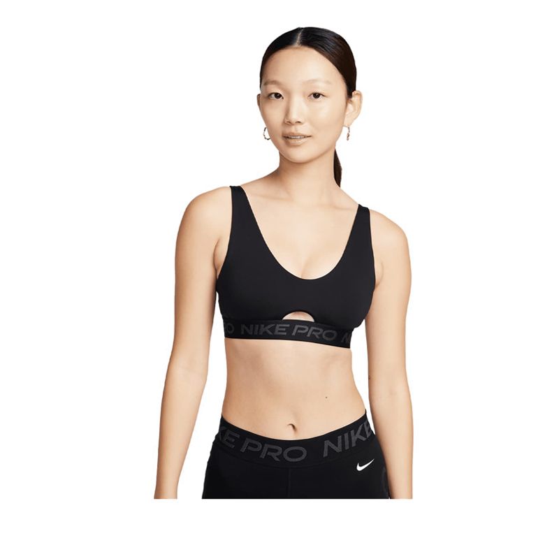 Pro Indy Plunge Women's Medium-Support Padded Sports Bra - Black