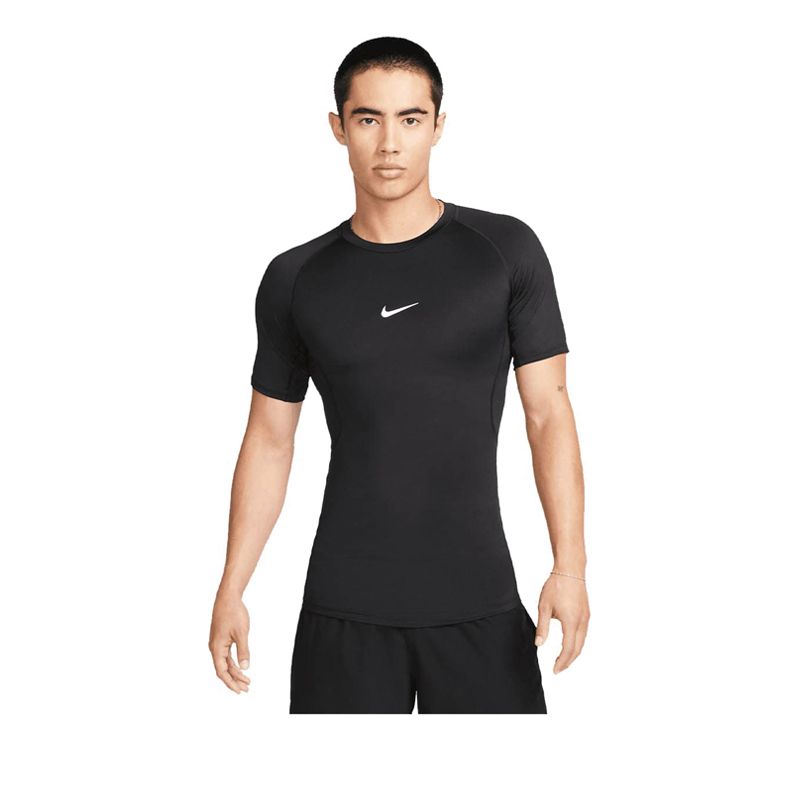 Pro Men's Dri-FIT Tight Short-Sleeve Fitness Top - Black