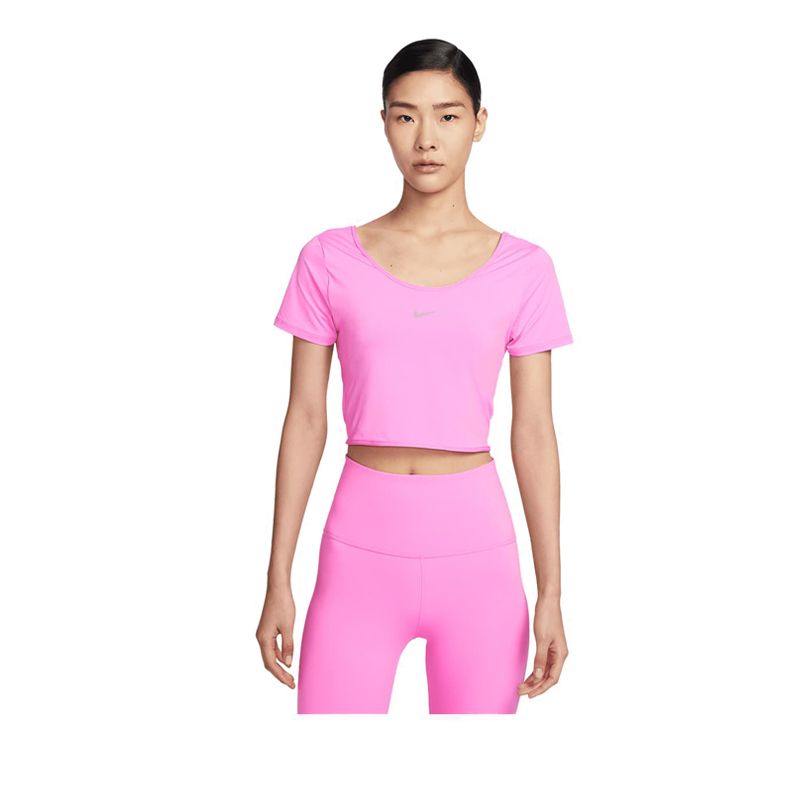 One Classic Women's Dri-FIT Short-Sleeve Cropped Twist Top - Red