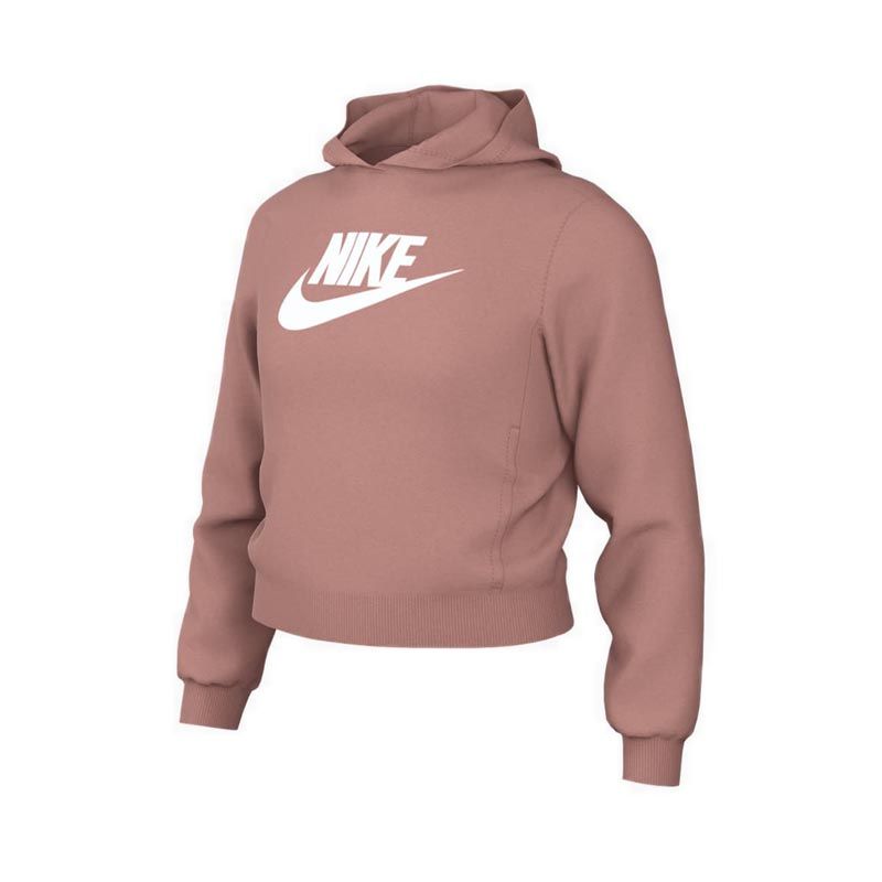 Sportswear Club Fleece Big Kids' (Girls') Crop Hoodie - Red