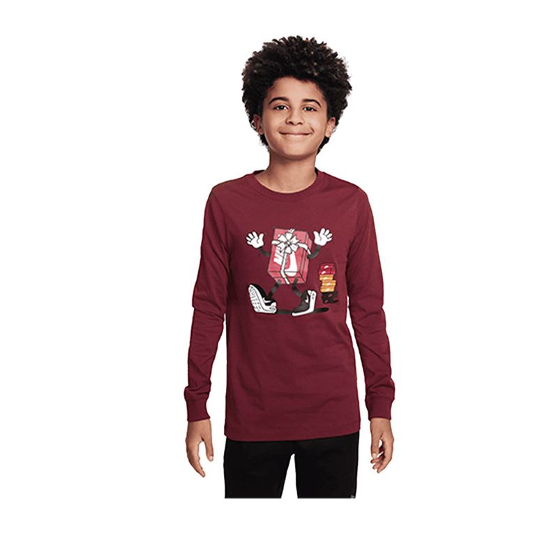 Sportswear Big Kids' Long-Sleeve T-Shirt - Red
