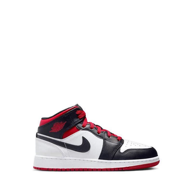 Air Jordan 1 Mid Boys' Grade School Basketball Shoes - White