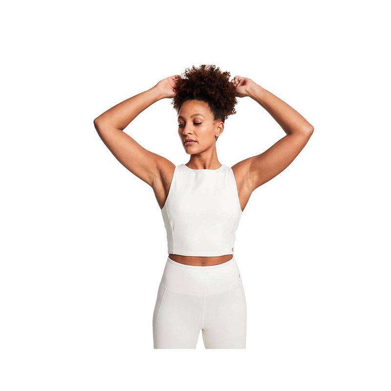 BAHE Reforma Women's High Neck Longline Crop - Coconut