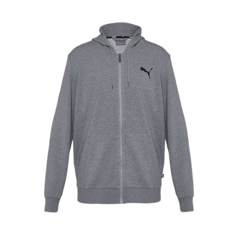 ESS Small Logo FZ Men's Lifestyle Hoodie - Grey