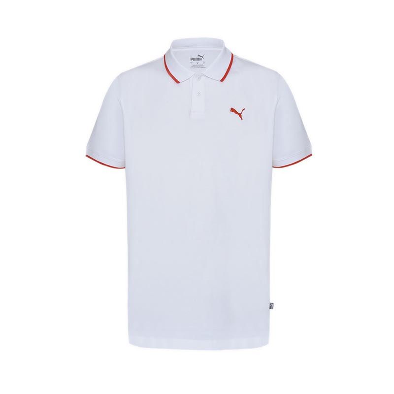 Collar Tipping Mens Polo - White
