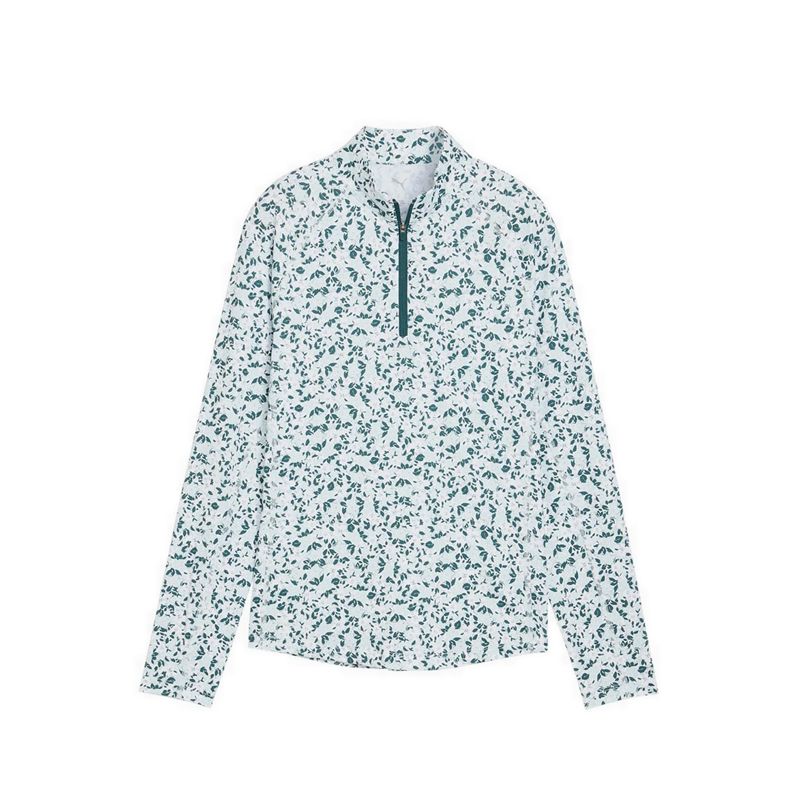 You V Flora Burst 1/4 Zip Long Sleeves Women's - Blue