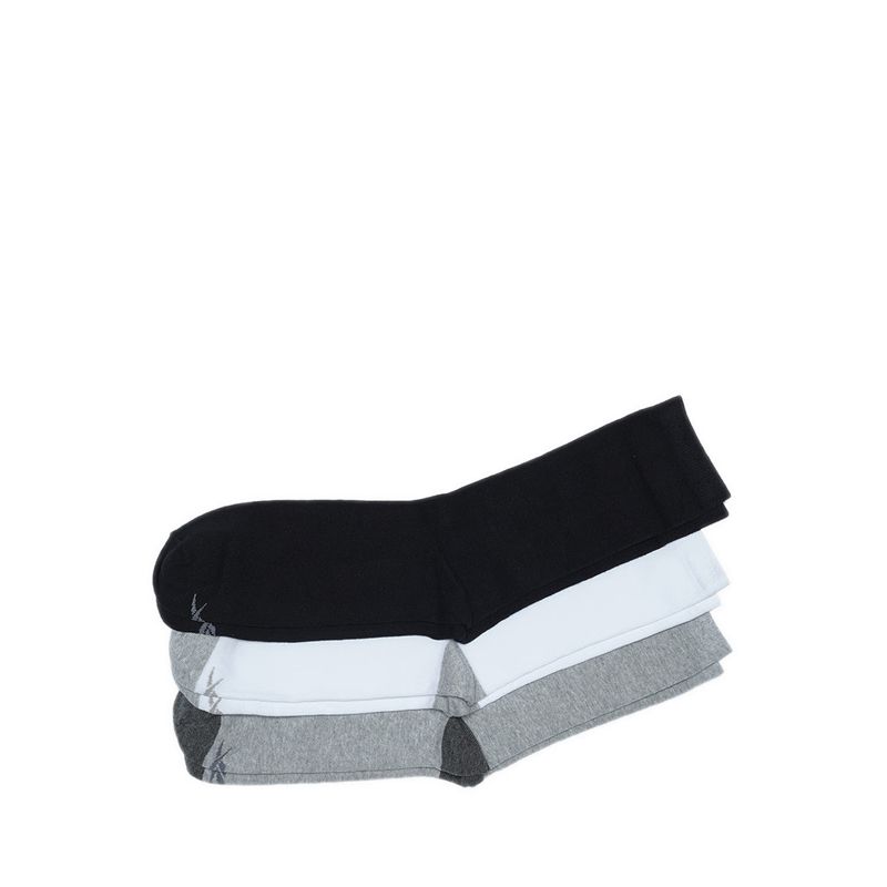 3P Crew Men's Socks - Grey Melange/White/Black