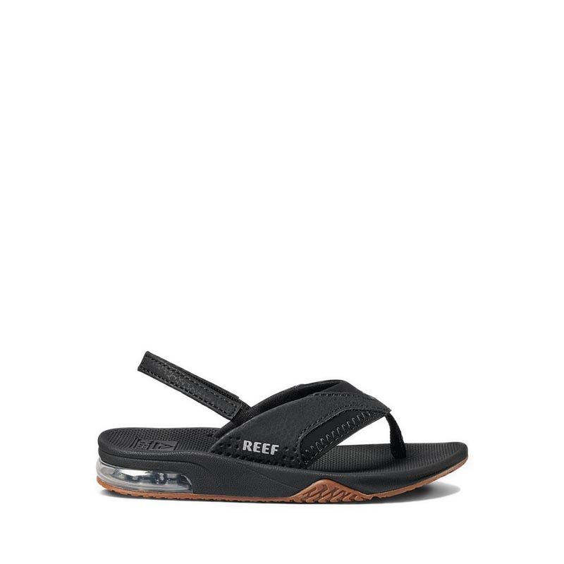 LITTLE FANNING KIDS BOYS SANDALS - BLACK/SILVER