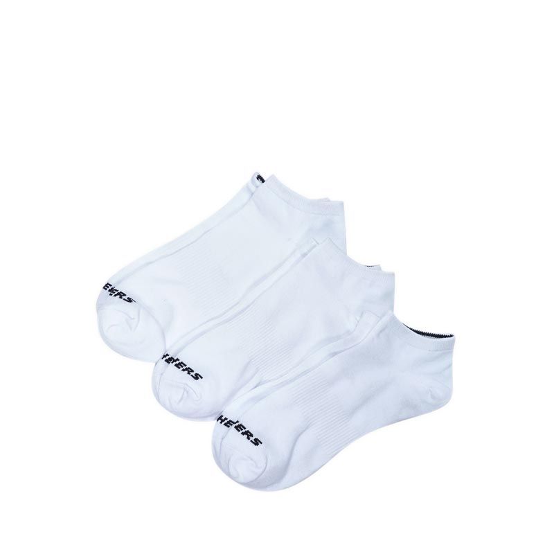 SKECHERS UNI 3PK NON TERRY NO SHOW WHITE UNISEX'S SOCKS - WHITE