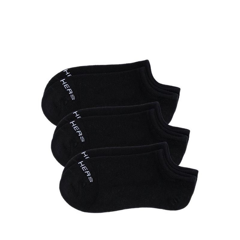 SKECHERS 3PK NON TERRY NO SHOW SOCKS WOMEN - BLACK