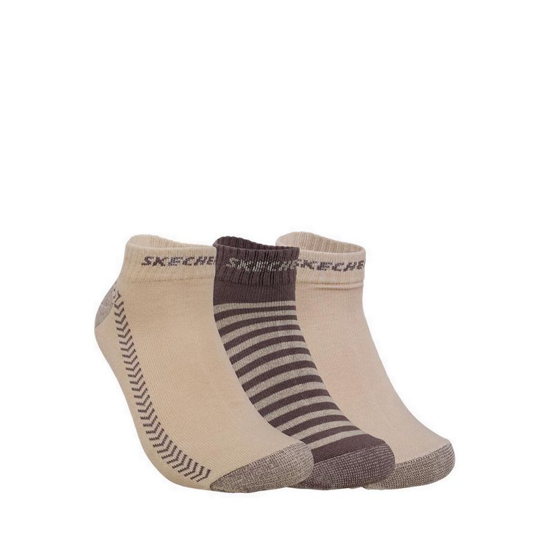 3PK 1/2 Terry Qtr Crew Men Socks - Sand