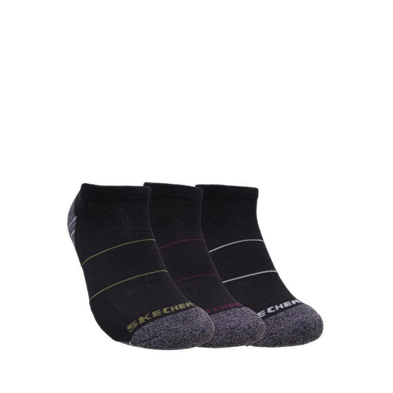 3PK Extended Terry Low Cut Men Socks - Black Combo