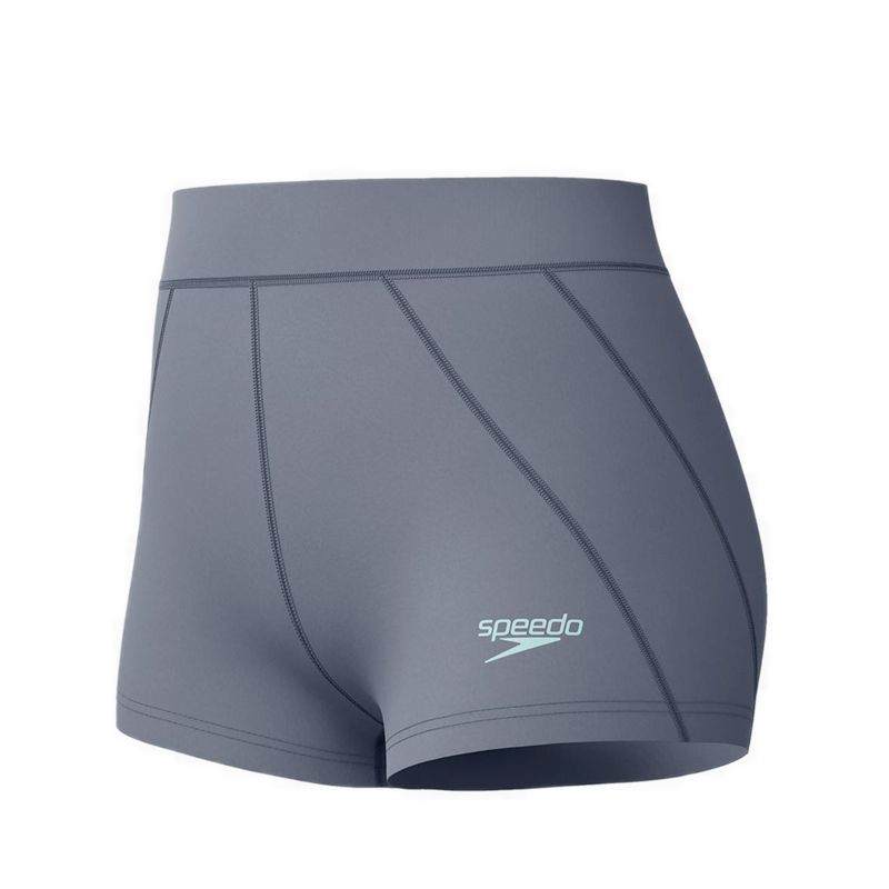 Women Solid Panel Swim Aquashort - Grey