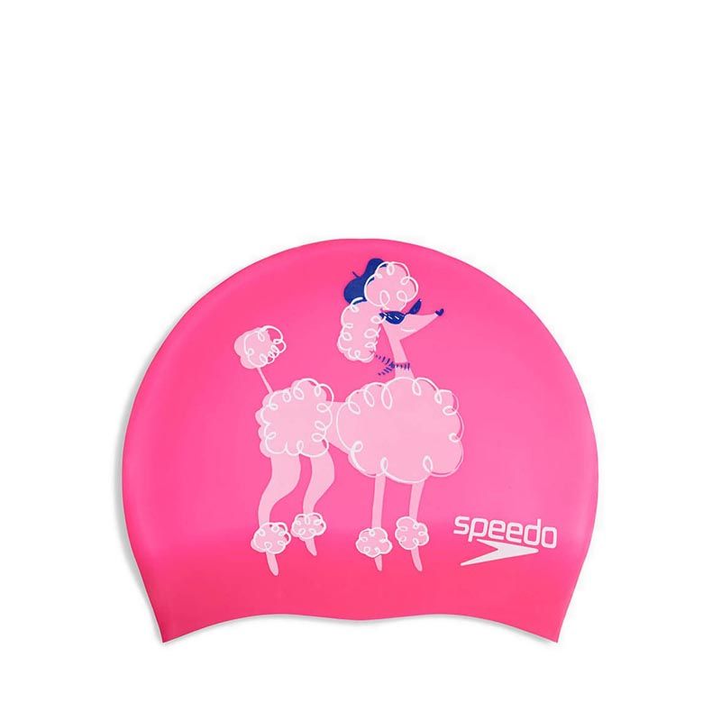 Junior Printed Silicone Cap  - Bloominous Pink/True Cobalt/Hot Orchid