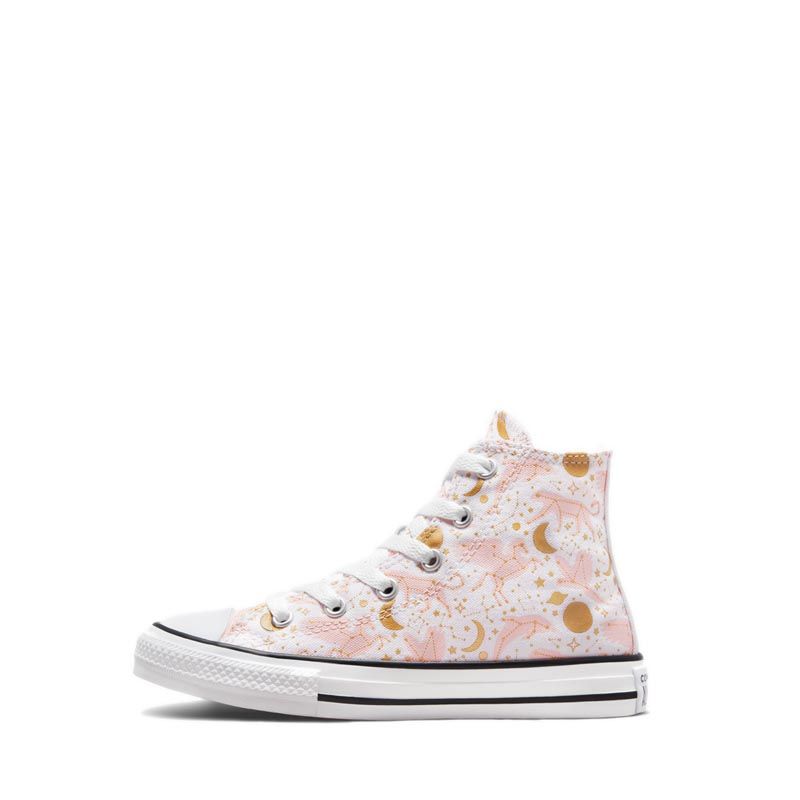 Chuck Taylor All Star Constellations Girl's Sneakers -  White/Storm Pink/Gold
