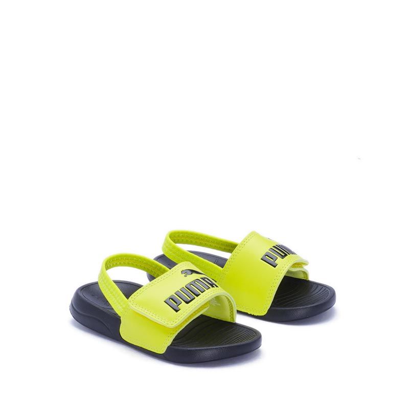 Popcat 20 Backstrap Toddler Slides Sandal - Black Yellow