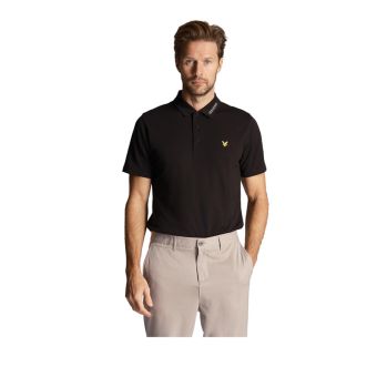 TECH COLLAR LOGO POLO SHIRT MEN'S - BLACK