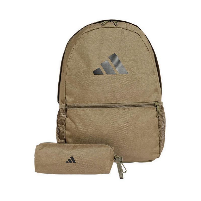 Unisex Backpack With Pencil Case - Olive Strata